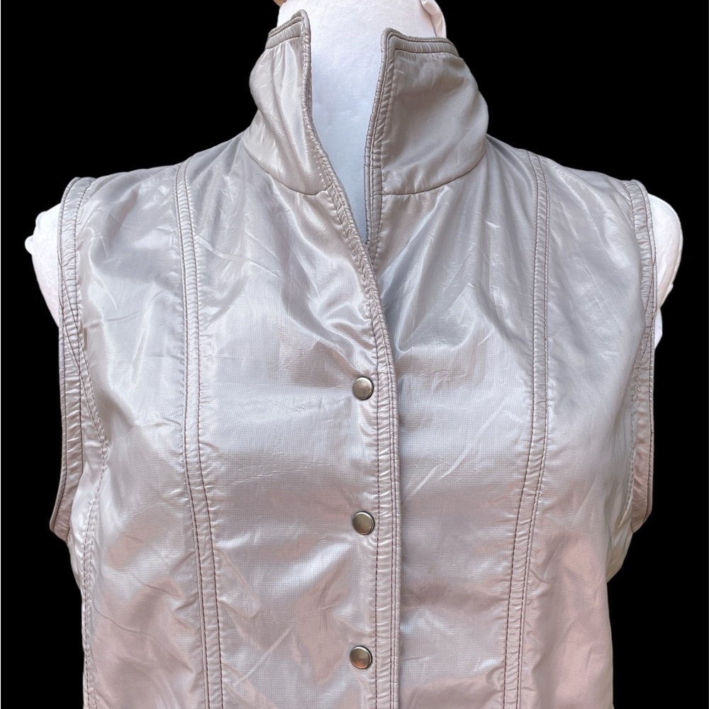 Japanese Brand Rue de Bac Vest Silver Grey Metallic - Picture 4 of 14